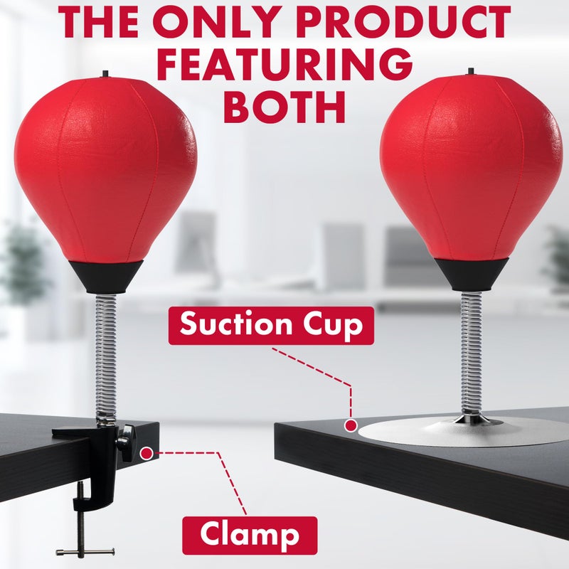 GLACIAL Stress Relief Desktop Punching Bag I Comes with Desk Clamp and Extra Strong Suction Cup I Red - Image 5